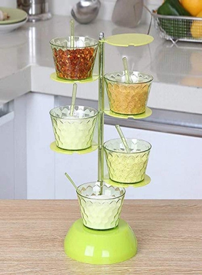 Swami Enterprise 360 Degree Rotating Pickle Spice Tower Rack,4 in 1 Multipurpose Pickle jar Pickle Tower Set,Spice Rack Storage Pickle Box Container - Image 3